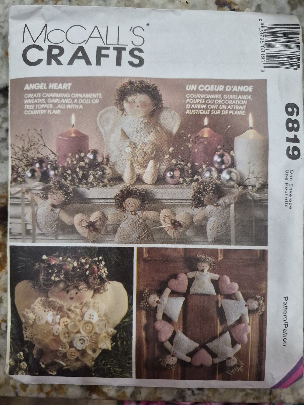 McCall's Crafts Christmas Angel Wreath, Ornaments, Garland Etc Cottagecore